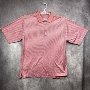 Peter Millar Polo Shirt Mens XL Pink Blue Striped Preppy Golf Casual S/S
